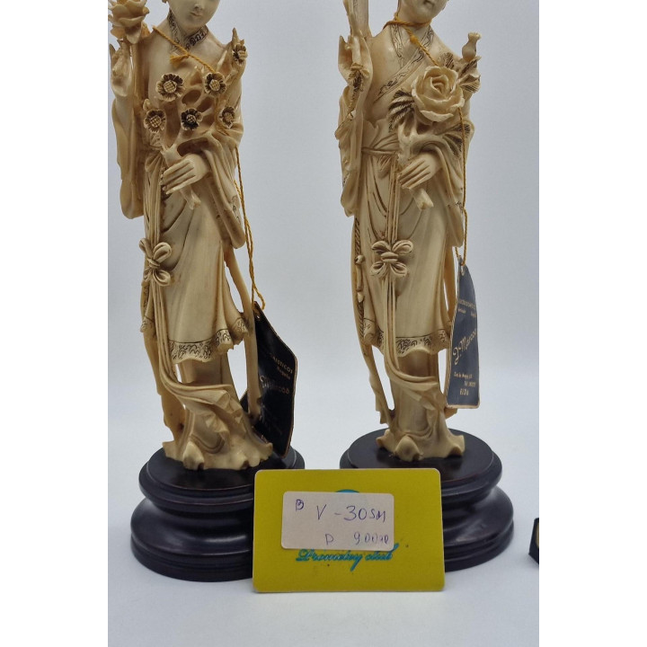 Figurines Orientales Années 60 — Effet Ivoire (Lot de 2)