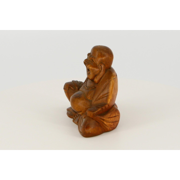 Sculpture Budai Hotei en Bois - Années 1990