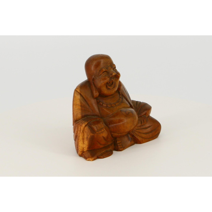 Escultura Budai Hotei en Madera - Década de 1990