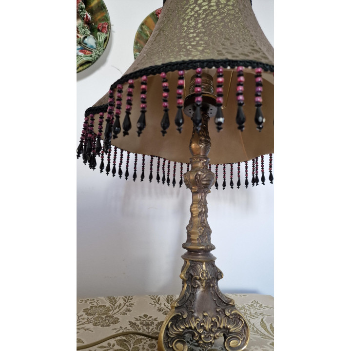 Luksusowa Lampa Stołowa Vintage Brąz 50 cm
