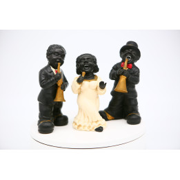 Conjunto de 3 Figuras de Jazz em Cerâmica (Anos 90)