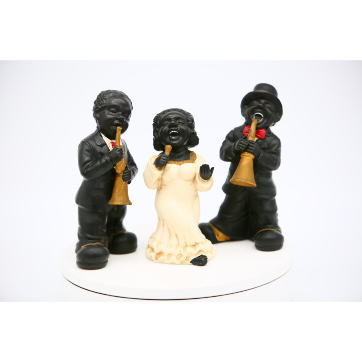 Set of 3 Ceramic Jazz Musician Figures (1990s)