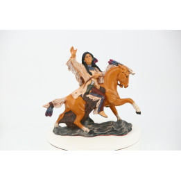Estátua Guerreiro Nativo Americano | Escultura Western em Resina
