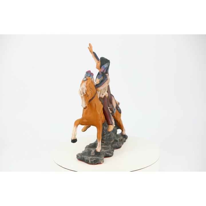 Standbeeld Indiaanse Krijger | Western Decoratie Sculptuur