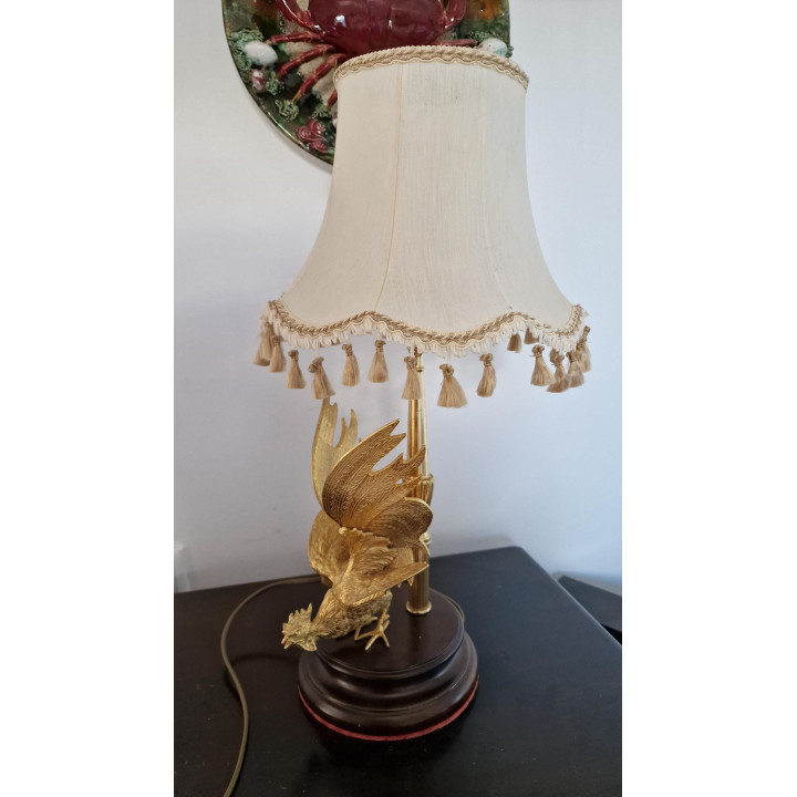 Vintage Bronzen Haan Tafellamp - Klassieke Franse Stijl