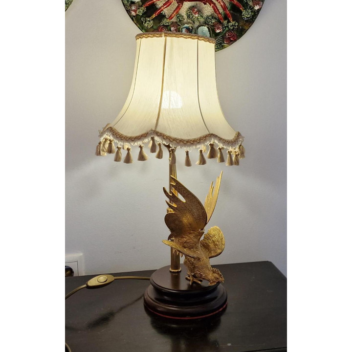 Vintage Bronzen Haan Tafellamp - Klassieke Franse Stijl