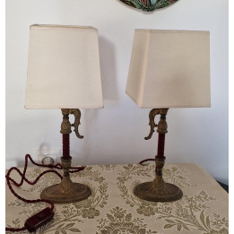 Coppia Lampade Vintage in Ottone | Stile Anni '40
