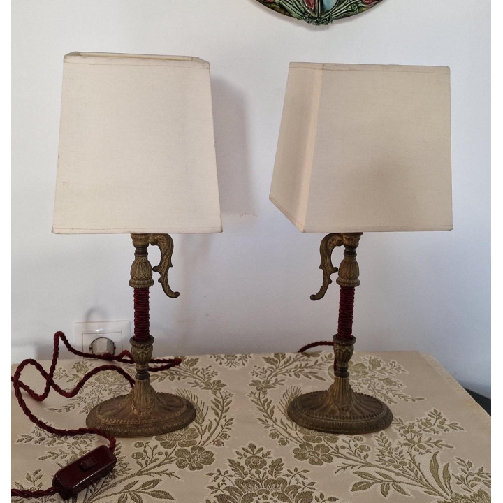 Par de Candeeiros Vintage em Latão | Estilo Anos 40