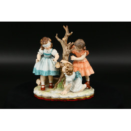 Escultura de Porcelana «Cabra-cega» - Década de 1990