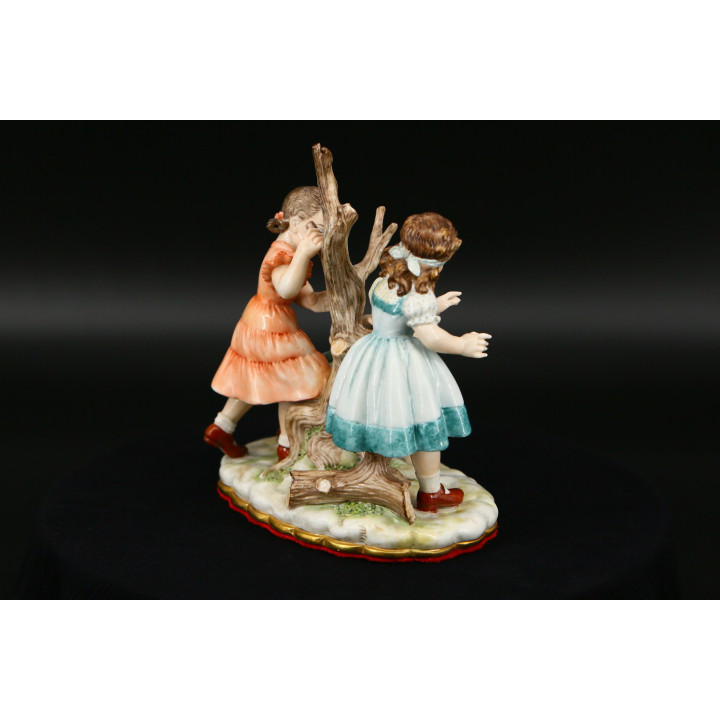 Escultura Porcelana Gallina Ciega - Vintage años 90