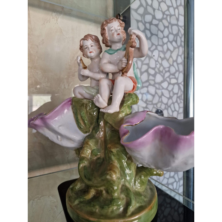 Sitzendorf Porcelain Centerpiece with Cherubs, Germany c. 1890