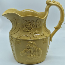 Brocca in gres vittoriana XIX secolo - Scene in rilievo