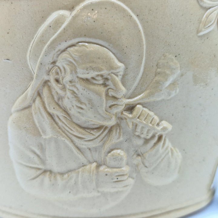 19th Century Victorian Glazed Stoneware Jug - Relief Scenes