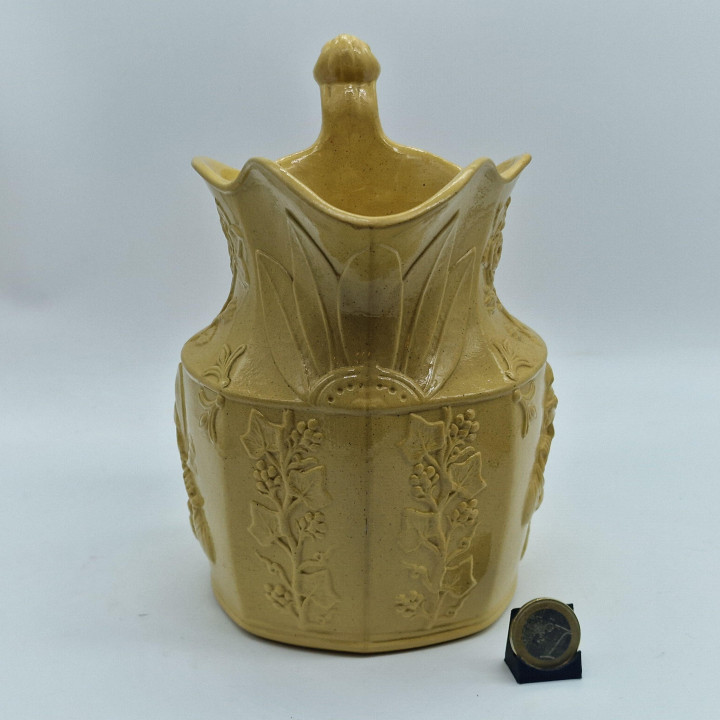 19th Century Victorian Glazed Stoneware Jug - Relief Scenes