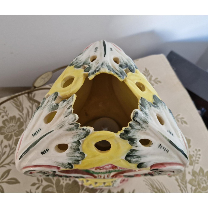 Lampada Vintage in Ceramica Italiana Barocca - Dipinta a Mano