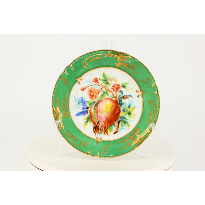 Prato de Porcelana 1950 - Romã Pintada à Mão