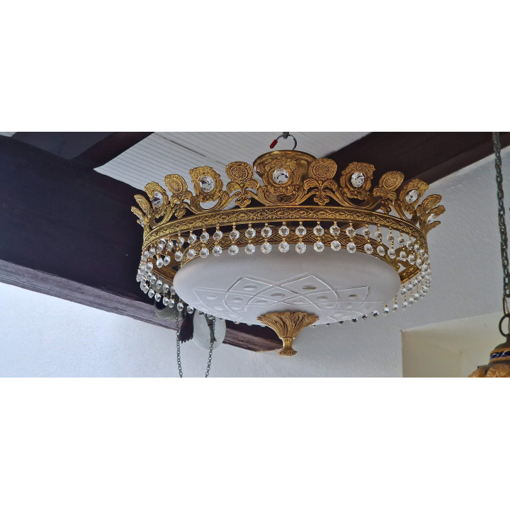 Candeeiro de Teto Coroa Vintage 1960 - Hollywood Regency