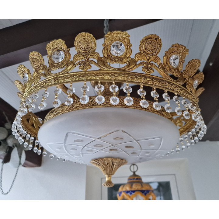 Vintage Deckenleuchte Krone 1960er - Hollywood Regency
