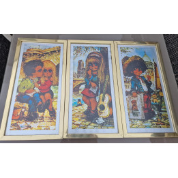 Triptyque Vintage Michel Thomas - Petits Poulbots 1970