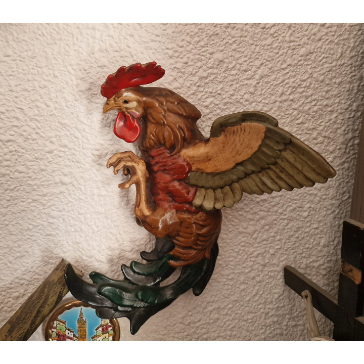 Galli in Ceramica di Manises Vintage - Decorazione da Parete Anni 60