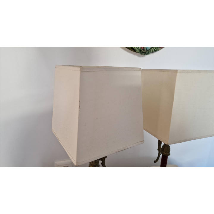 Paar Vintage Tischlampen aus Messing | 40er Jahre Stil