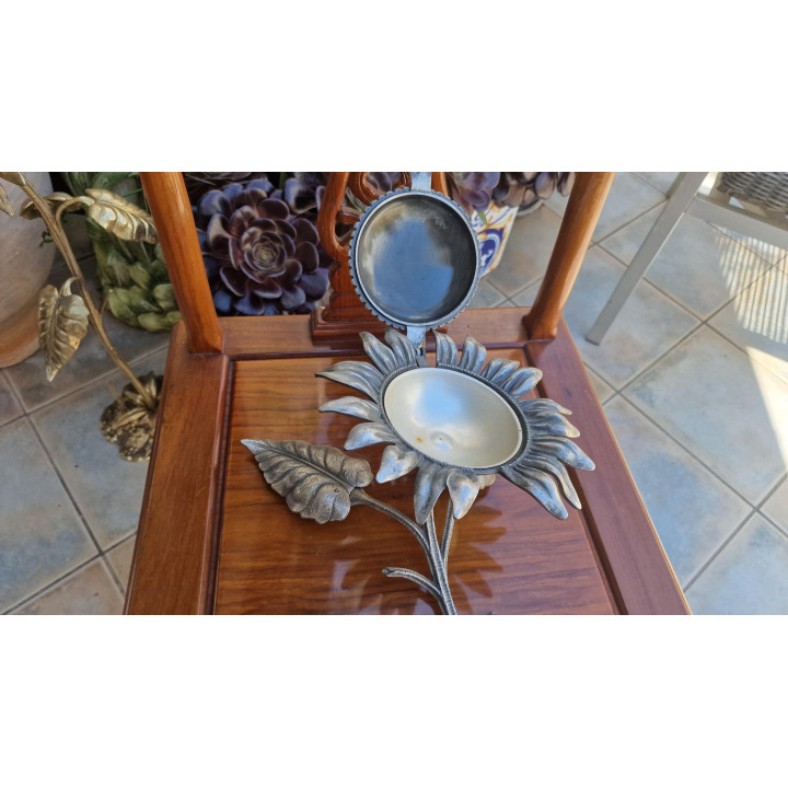 Cenicero Girasol Salvador Agudo - Bronce Plateado Vintage