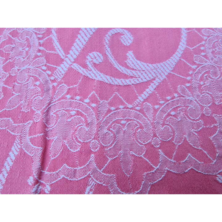 Tessuto Damasco di Cotone Vintage Spagna 1950 - 4m x 160cm