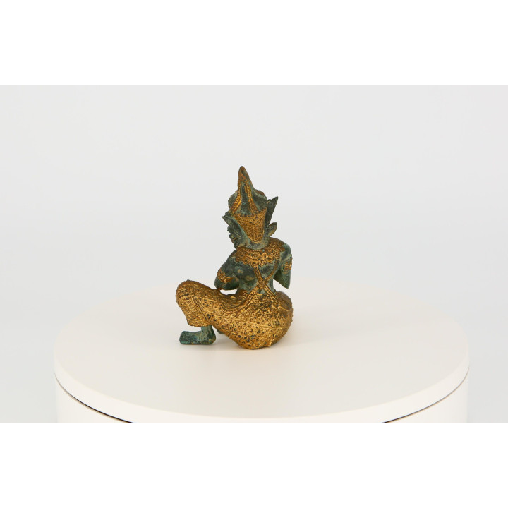 Sculpture de Musicien Thaïlandais en Bronze - 15 cm