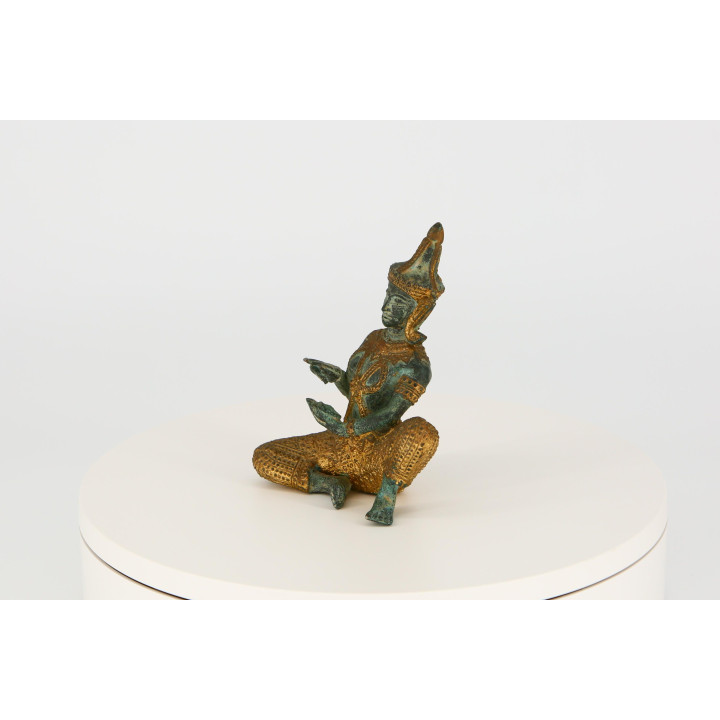 Scultura di Musicista Thailandese in Bronzo - 15 cm