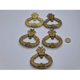5 Antique Bronze Neoclassical Furniture Handles (1920s)