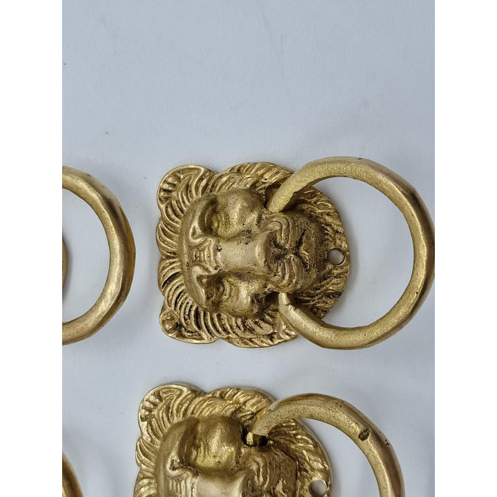 6 Puxadores Cabeça de Leão em Bronze 1920