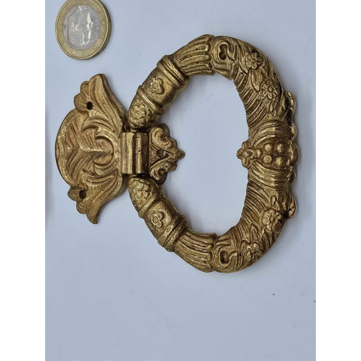 Set of 4 Antique Bronze Ring Pulls, 1920s