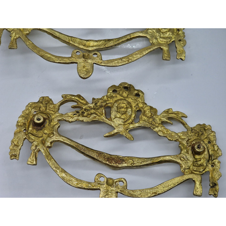 Set 4 Tiradores Bronce Neoclásicos Luis XVI - Años 20