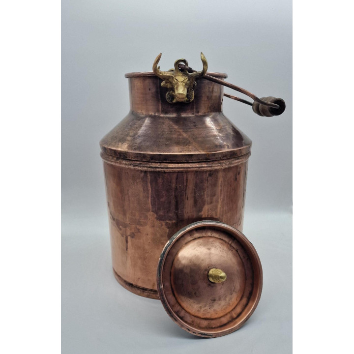 Vintage 1940s Copper Milk Jug - Antique Rustic Decor