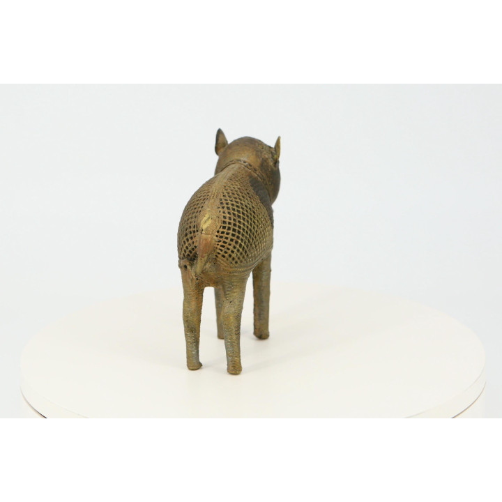 Jabalí de Bronce Dhokra - Arte Tribal Indio de 1970