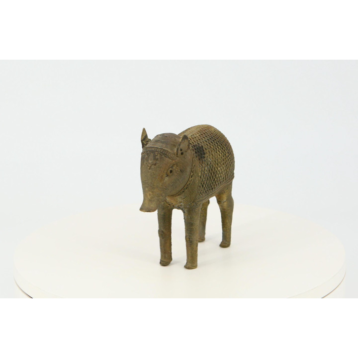 Sanglier en Bronze Dhokra - Art Tribal Indien de 1970