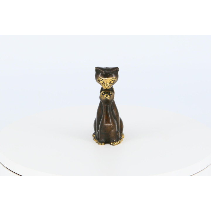 Escultura de gatos en bronce años 90 | Diseño Modernista