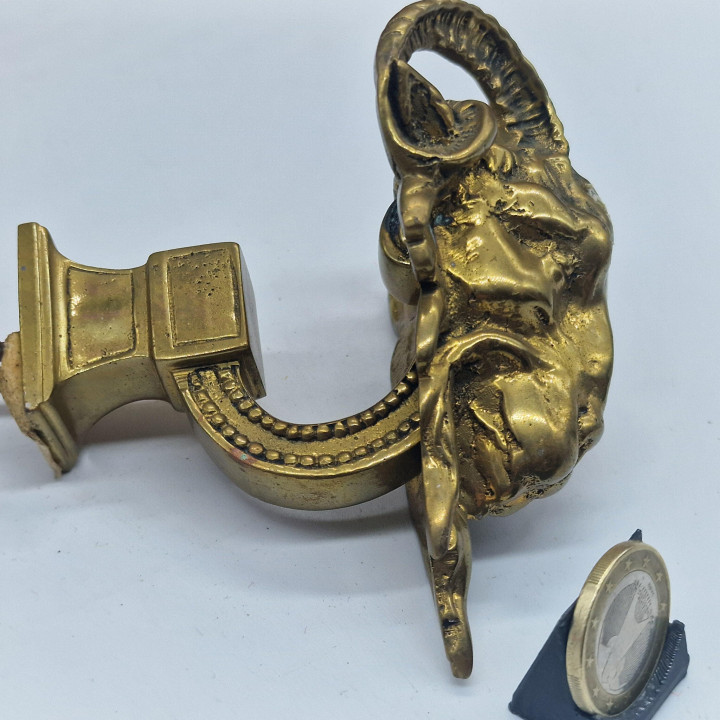 Soportes de Bronce Cabeza de Carnero para Cortinas (Pareja)