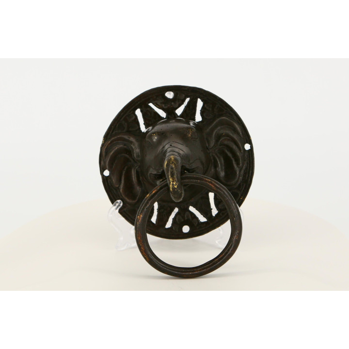 Heurtoir de Porte Éléphant en Bronze Indonésie 1970