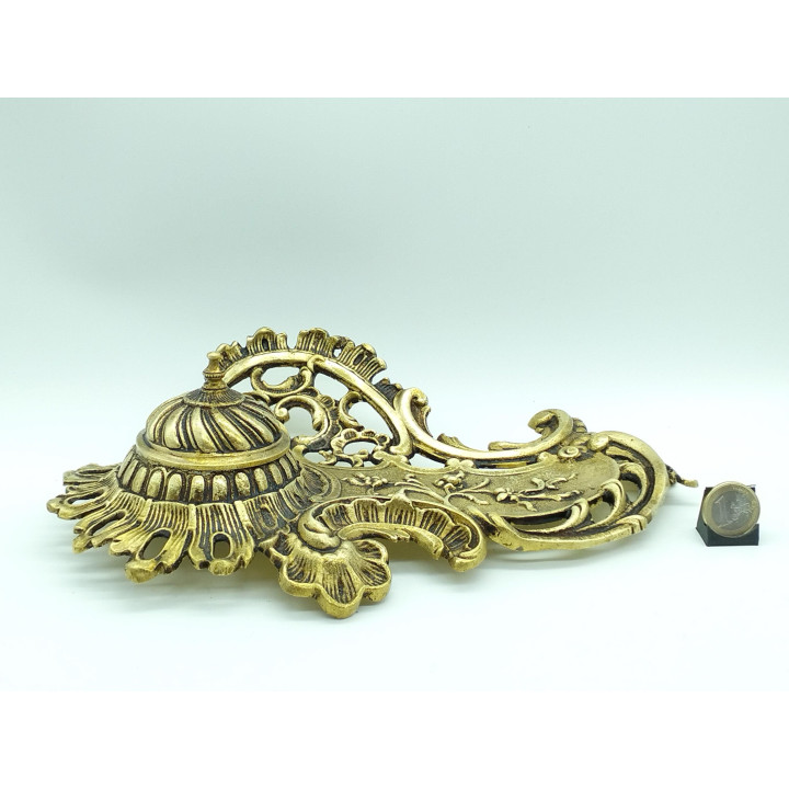 Tintero de Bronce Dorado Estilo Rococó Siglo XIX