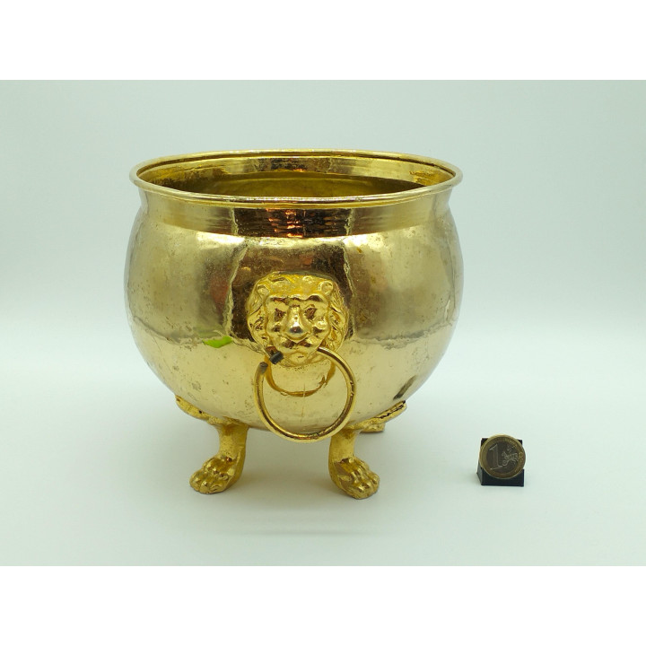 Neoklasyczna Mosiężna Osłonka (1930) - Antyczny Cache-pot