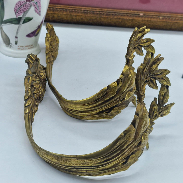 Antike Vorhangstangenhalter aus Bronze, Empire-Stil