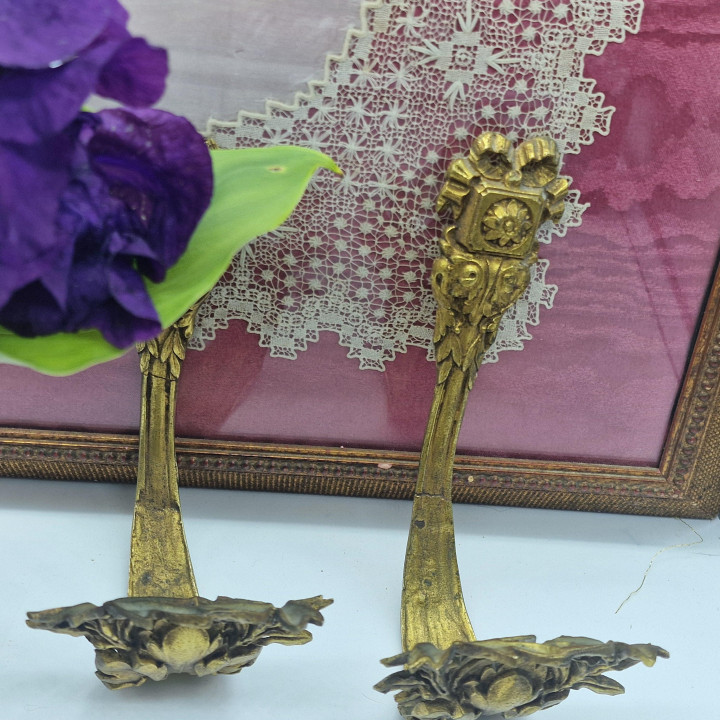 Antike Vorhangstangenhalter aus Bronze, Empire-Stil
