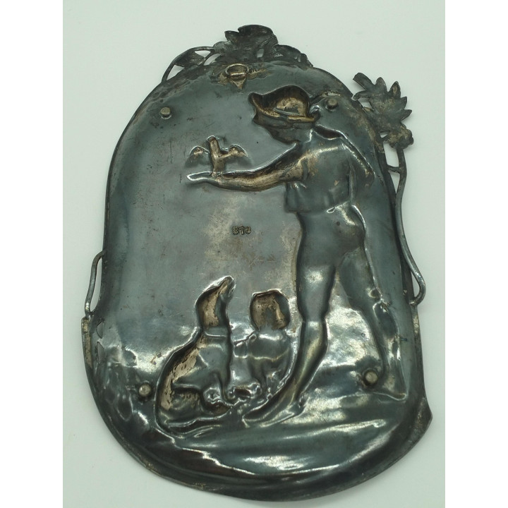 Placa Art Nouveau Caçador e Teckel