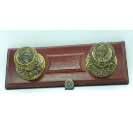 Cabide de Parede Vintage Latão e Madeira Espanha 1960