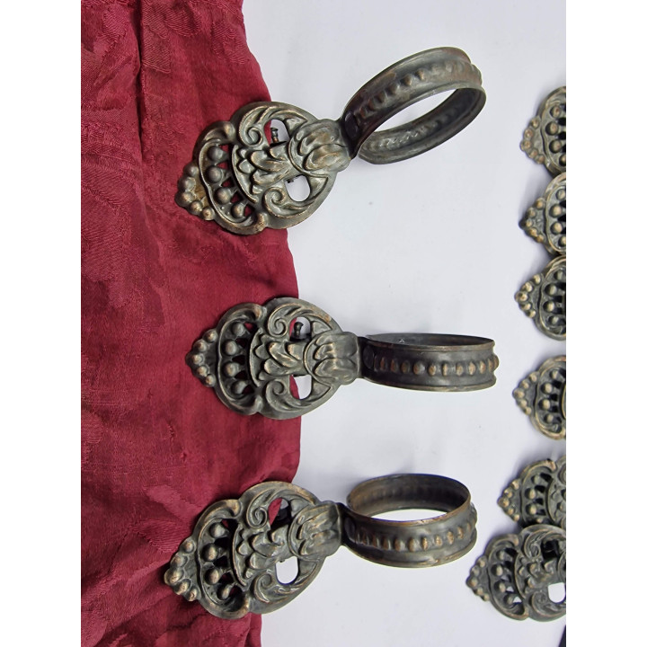15 Vintage Metalen Gordijnringen, Jaren 40