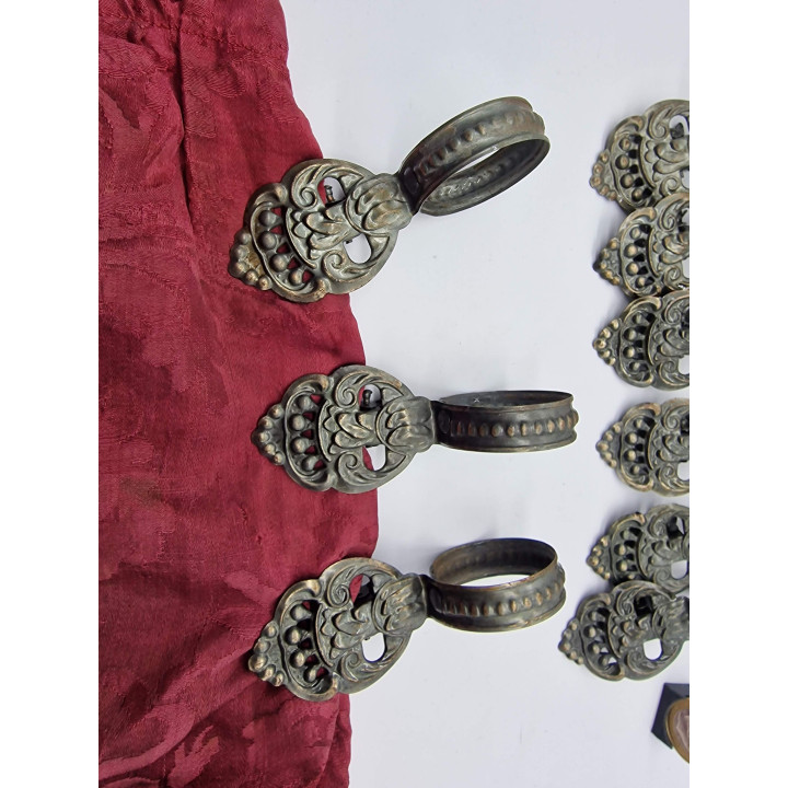 15 Vintage Metalen Gordijnringen, Jaren 40