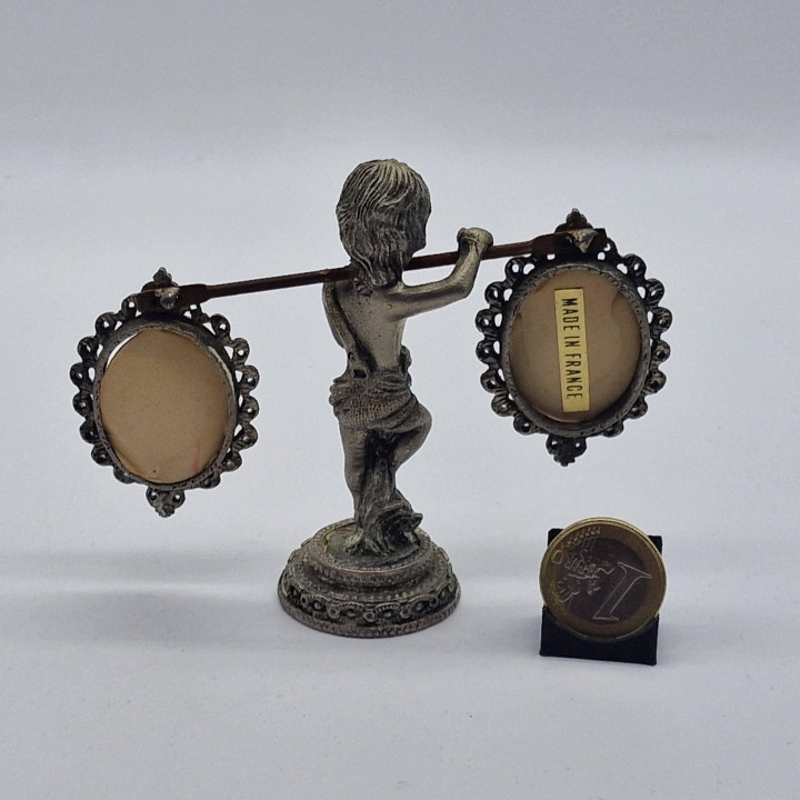 Vintage French Double Miniature Photo Frame 1950s