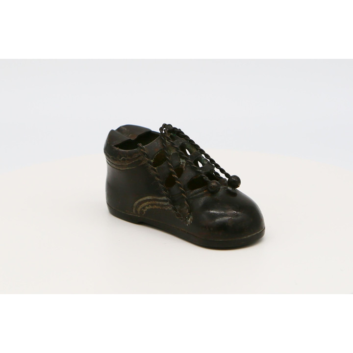 Vintage Cast Metal Victorian Shoe Ornament - 1950s Decor