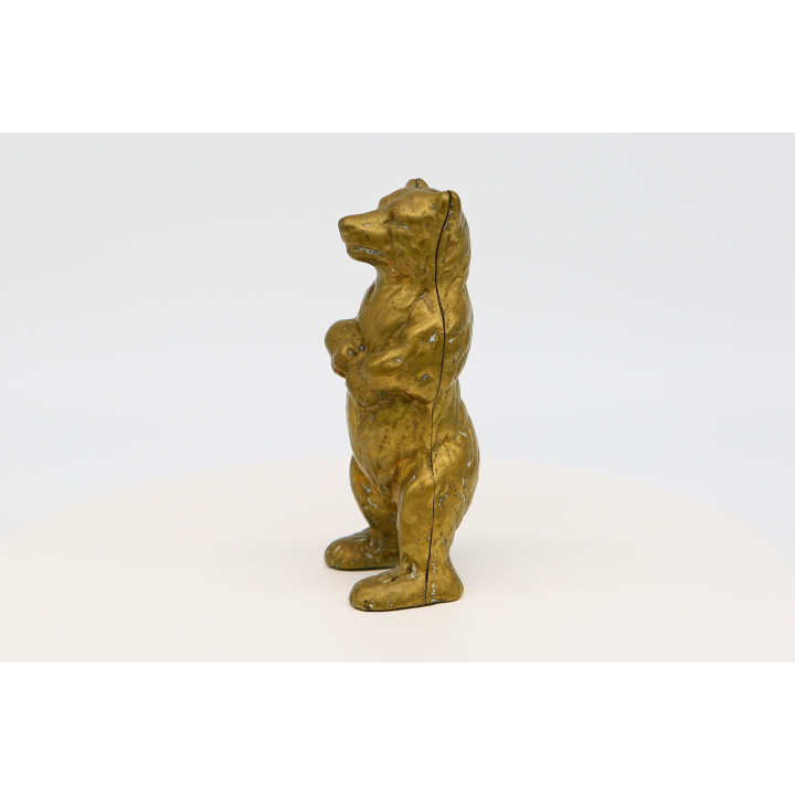 Mealheiro Urso Grizzly em Metal Fundido Vintage (1980)
